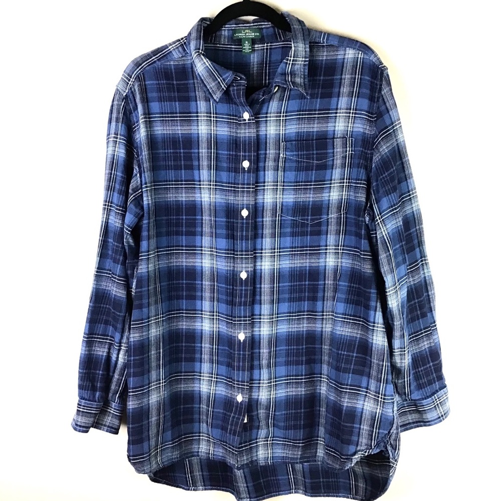 RALPH LAUREN Long Sleeve Plaid 100% Cotton XL